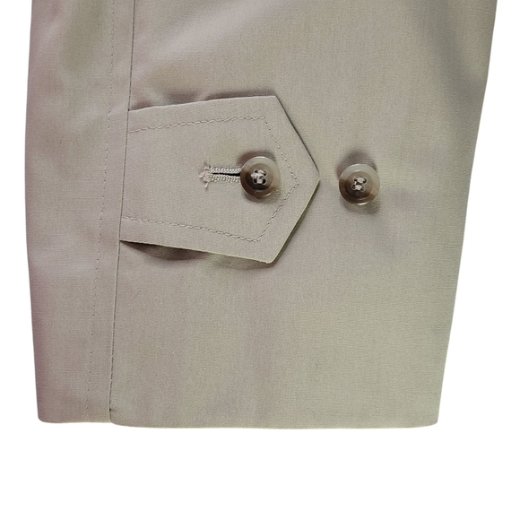 London Towne Trench Coat Men Size 40 Reg Khaki Zip Out Faux Fur Nylon Liner - Picture 5 of 15